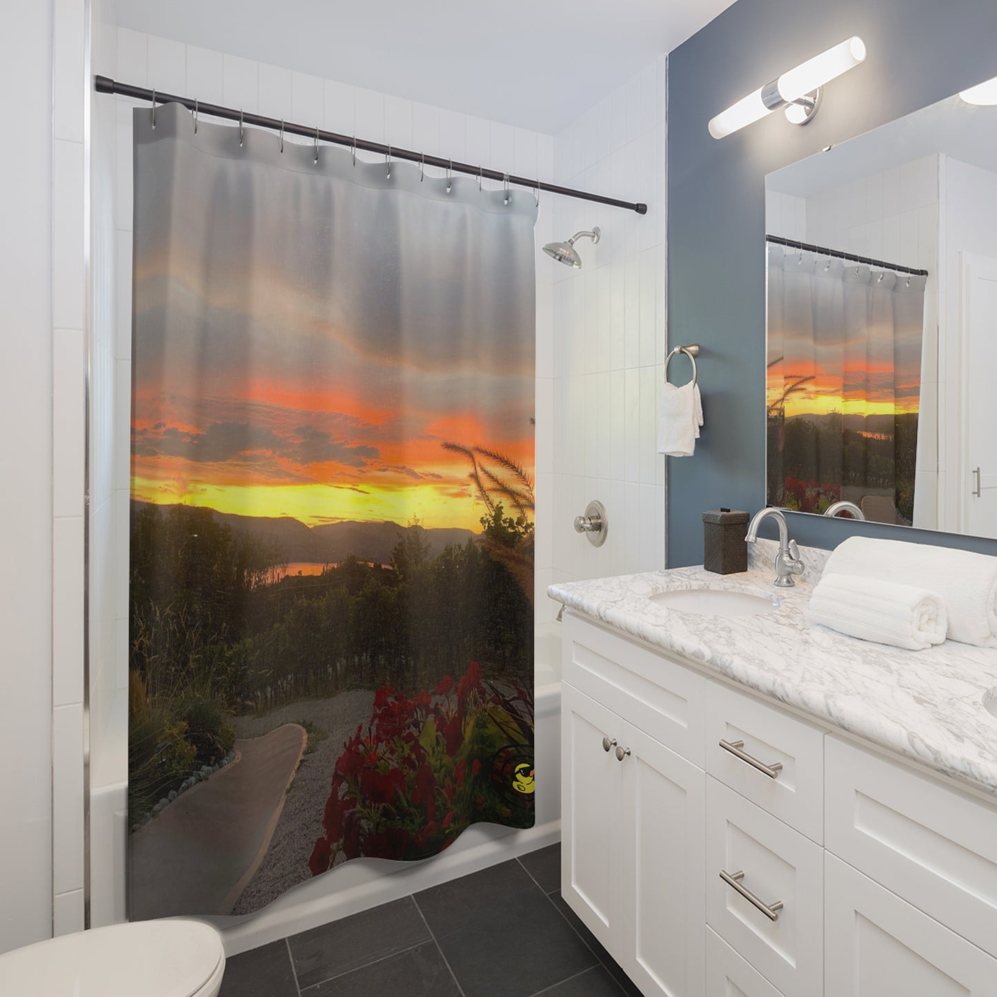 Winery Lakeview Shower Curtain