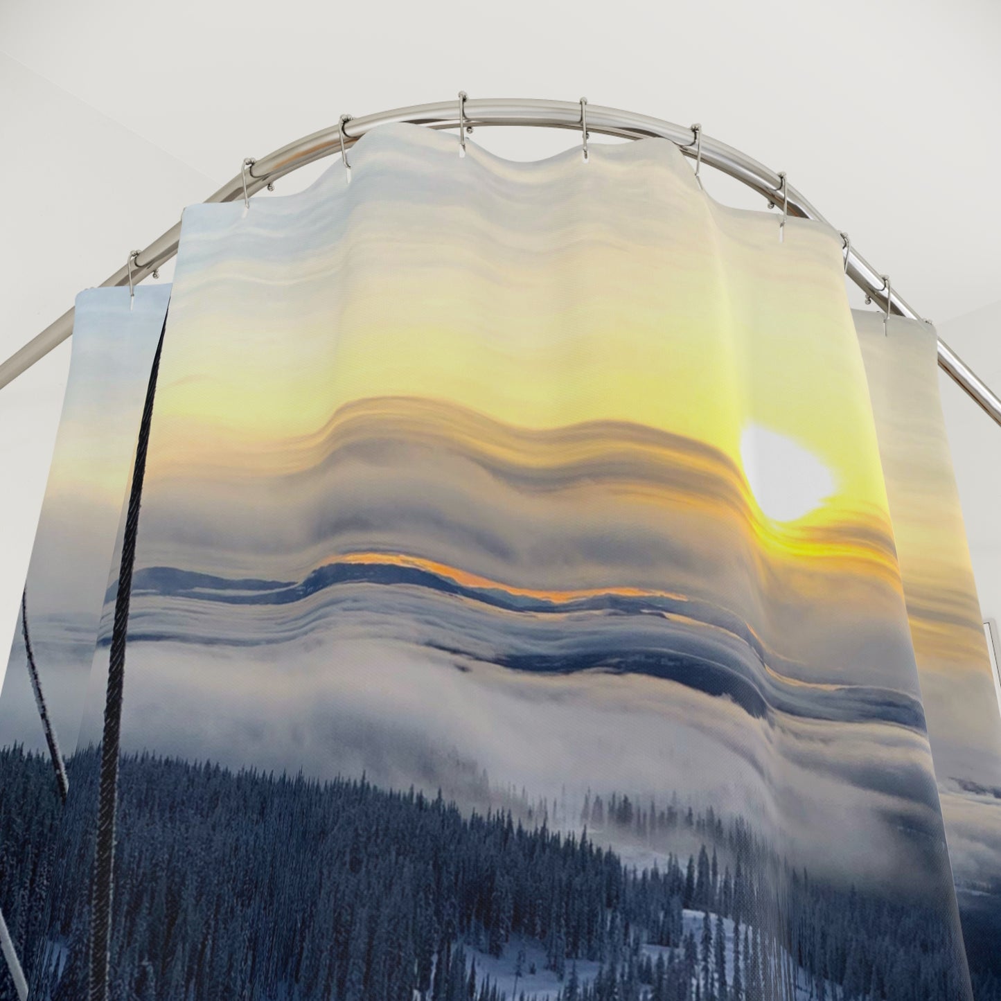 Chairlift to Heaven Snowboard Ski Shower Curtain