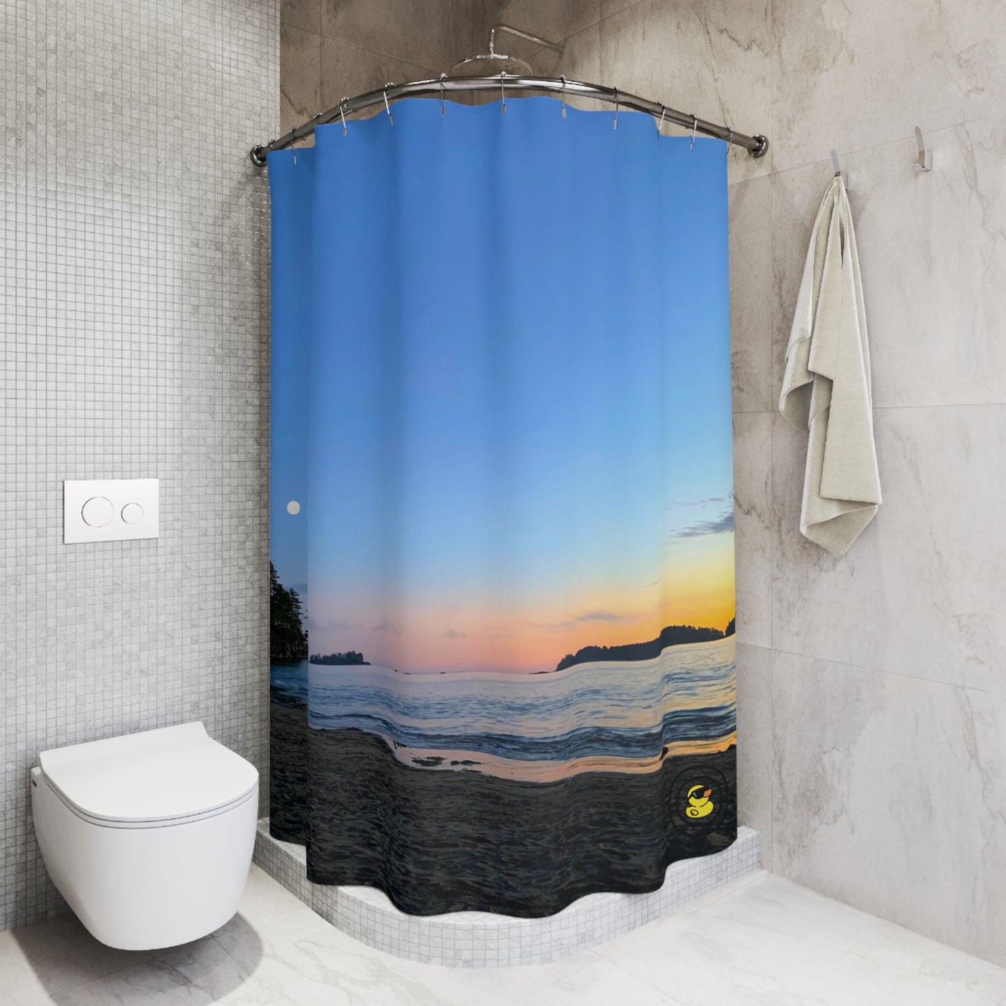 Full Moon at the Beach Shower Curtain