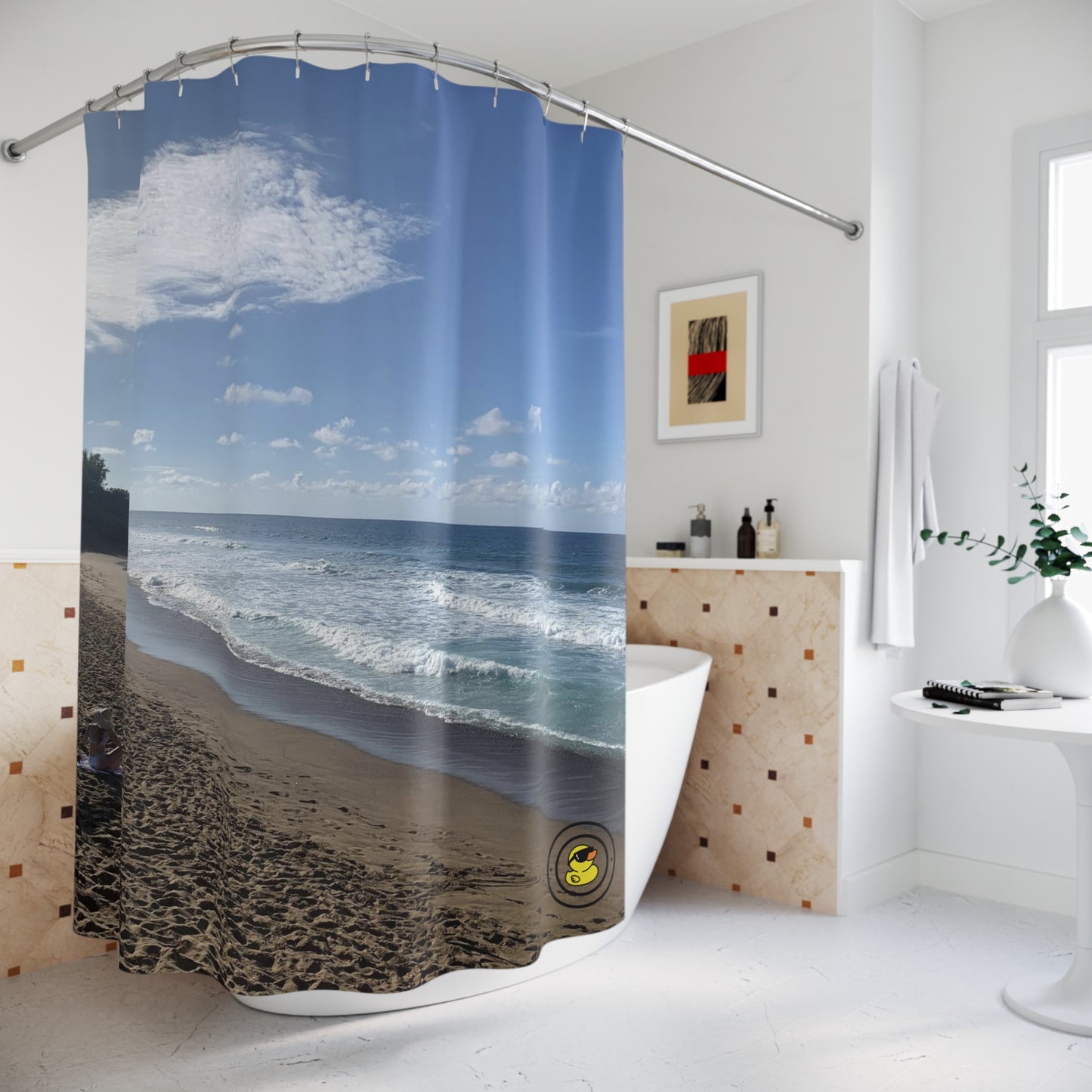 Tropical Sandy Beach Shower Curtain