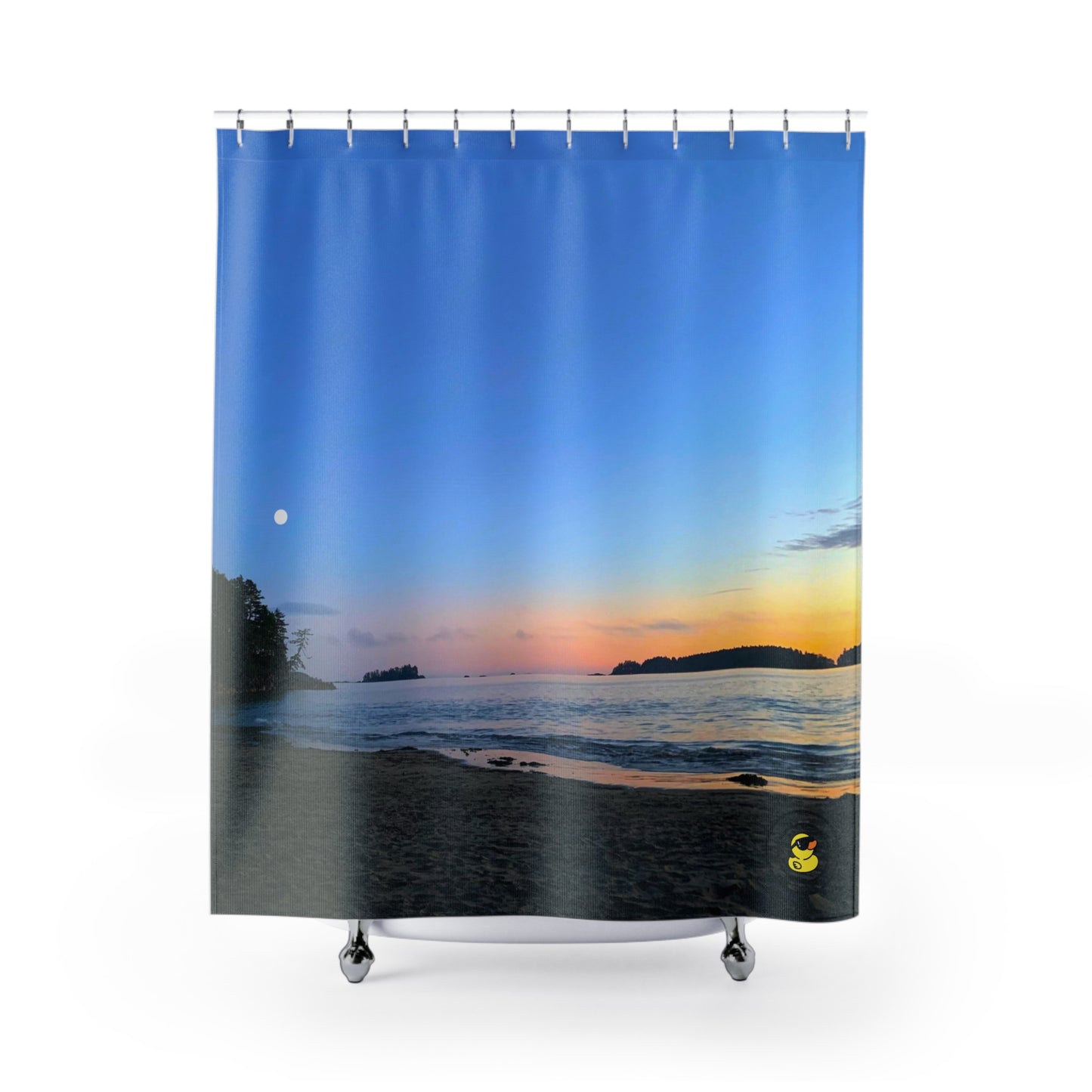 Full Moon at the Beach Shower Curtain